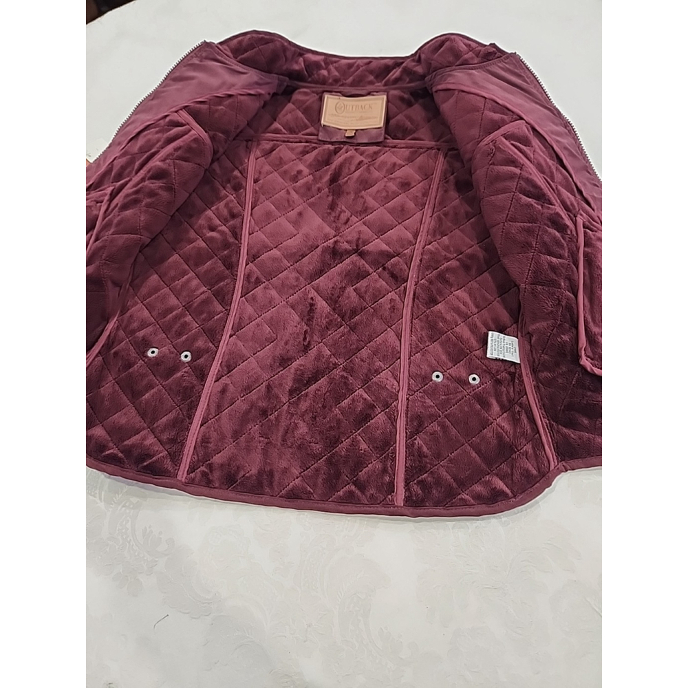 Outback Trading CO. Women’s Microsuede Quilted Equestrian Vest,szM,maroon,NWT - Picture 6 of 13